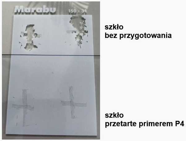 przygotowanie powierzchni szkła primerem p4